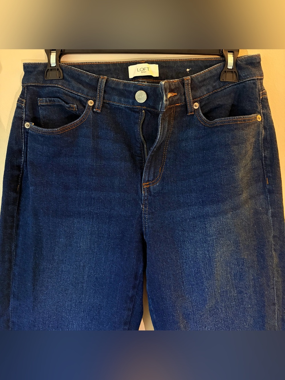 LOFT Deep Indigo Blue high waste curvy skinny jeans